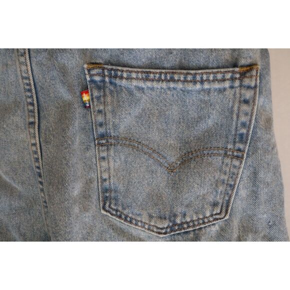 Levi's A00530000 Unisex Sz S Blue Pride Liberation Denim Short Overalls - Picture 11 of 14
